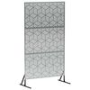 vidaXL Yksityisyysn&auml;ytt&ouml; 100 x 50 x 180 cm Galvanoitu ter&auml;s Hopea