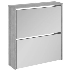 vidaXL Kenk&auml;kaappi peilill&auml; 2-kerroksinen harmaa Sonoma 63x17x67 cm