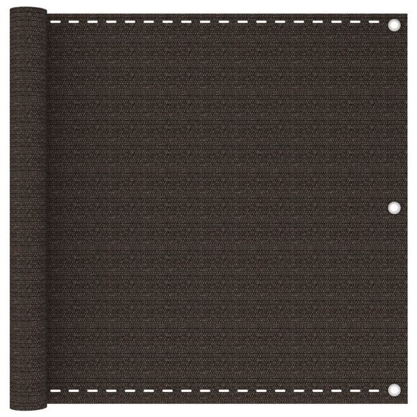 vidaXL Parvekkeen suoja ruskea 90x600 cm HDPE