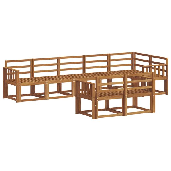 vidaXL Ulkosohvakokoelma 8 pcs Luonnollinen Tihe&auml; akasiapuu