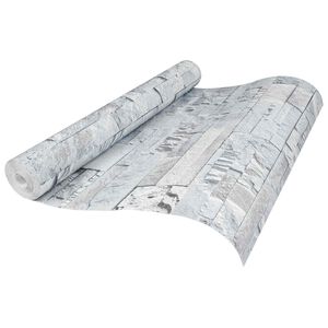 vidaXL 3D kivitapetti Vaaleanharmaa 10 x 0,53 m Ei-kudottu kangas