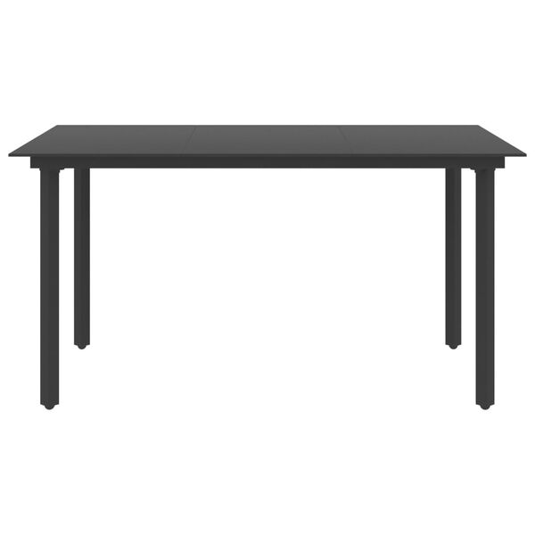 vidaXL 5-osainen Puutarharuokailuryhm&auml; PVC rottinki musta