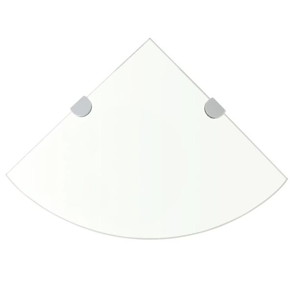vidaXL Kulmahylly Kromisilla Kiinnikkeill&auml; Kirkas Lasi 25x25 cm