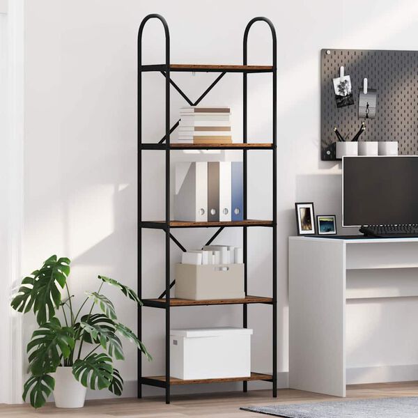 vidaXL Kirjahylly Vanha puu 60 x 30 x 183 cm Tekninen puu