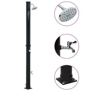 vidaXL Aurinkovoimasuihku 220 cm 20 l musta