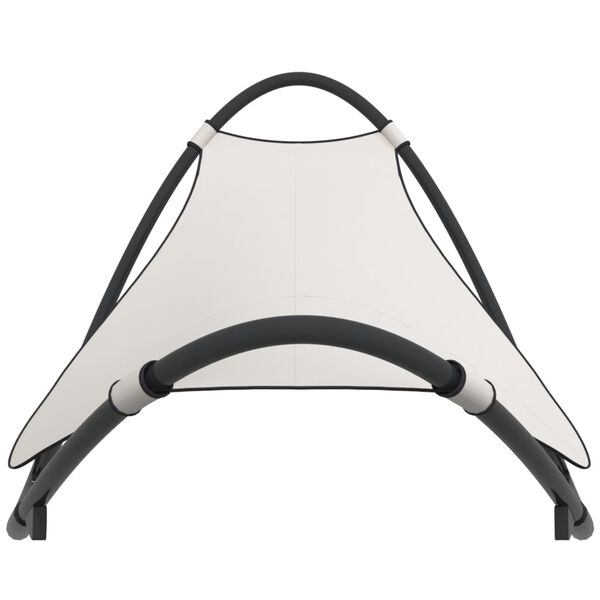 vidaXL Keinuva aurinkotuoli py&ouml;rill&auml; ter&auml;s ja Textilene kerma