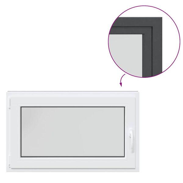 vidaXL Kellari-ikkuna "RISOR" 100x60 cm kallistus-/k&auml;&auml;ntymisovi DIN vasen antrasiitti