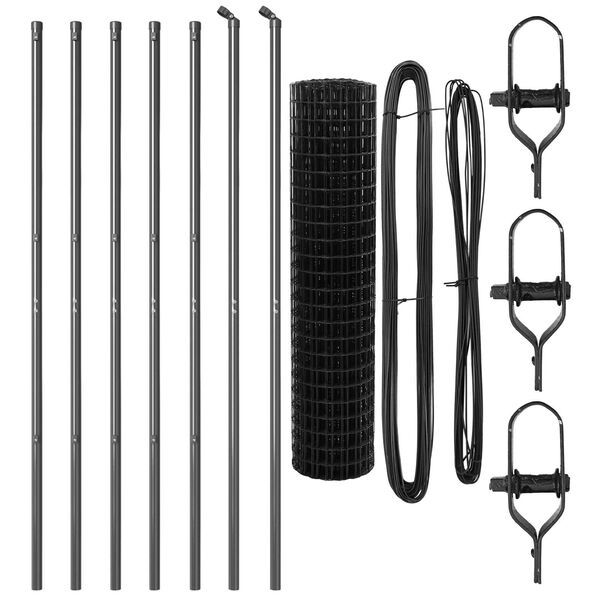 vidaXL Aita ja Tuki Harmaa 1 x 10 m Ter&auml;s ja PVC