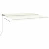 vidaXL Manuaalisesti sis&auml;&auml;nkelattava markiisi LED-valo 500x350cm kerma