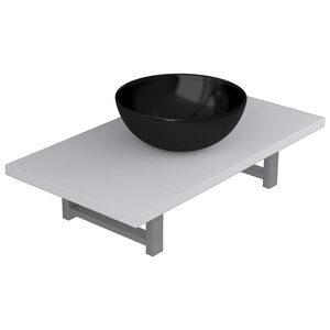 vidaXL Kaksiosainen kylpyhuoneen kalustesarja keraaminen valkoinen