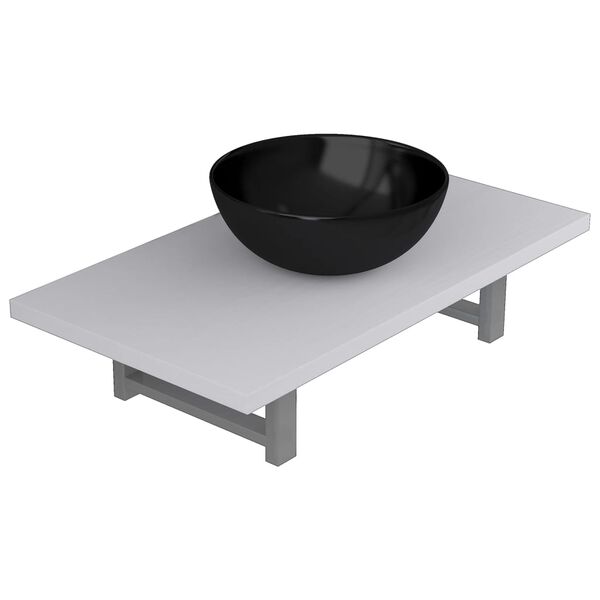 vidaXL Kaksiosainen kylpyhuoneen kalustesarja keraaminen valkoinen