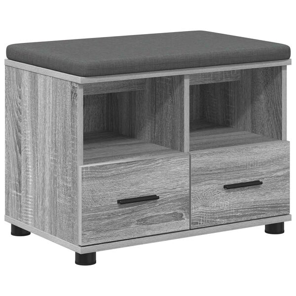 vidaXL Halli penkki tyynyll&auml; Harmaa Sonoma 60 x 38 x 46 cm