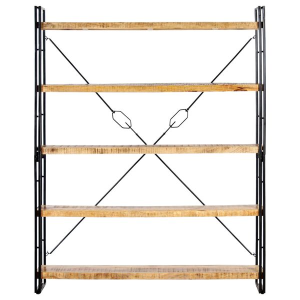 vidaXL 5-tasoinen kirjahylly 140x30x180 cm täysi mangopuu