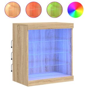 vidaXL Senkki LED-valoilla Sonoma-tammi 60,5x37x67 cm