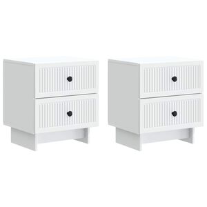 vidaXL Y&ouml;p&ouml;yt&auml;kaappi 2 pcs valkoinen 43 x 34,5 x 47,5 cm Tekninen puu