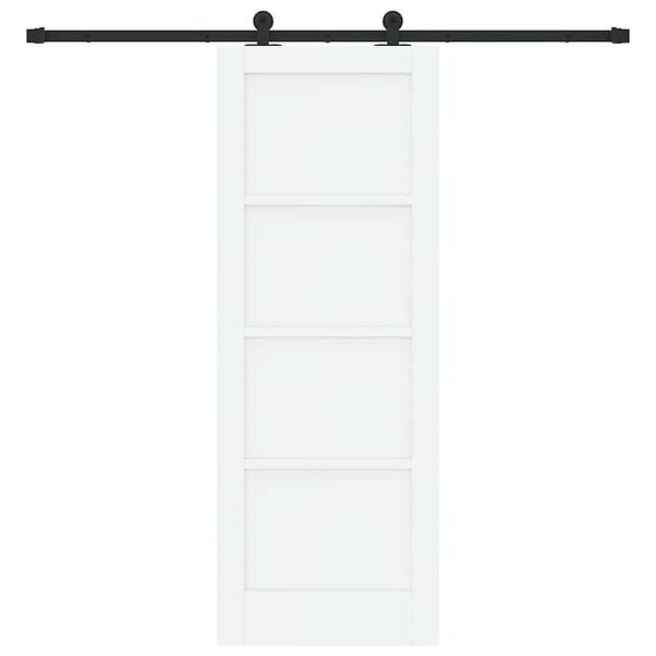 vidaXL Liukuovi Valkoinen ja musta 73,5 x 198,5 cm Massiivinen m&auml;nty