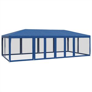 vidaXL Juhlateltta 12 mesh-sivuseinill&auml; Sininen 8x4 m HDPE