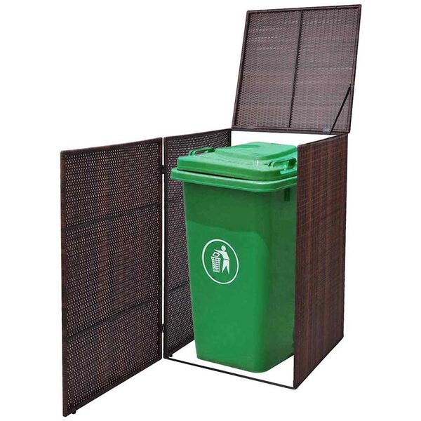 vidaXL Roska-astiasuoja Ruskea 76 x 78 x 123 cm Jauhemaalattu ter&auml;s