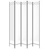 vidaXL 5-paneelinen Tilanjakaja valkoinen 200x220 cm kangas