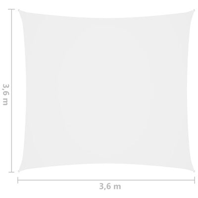 vidaXL Aurinkopurje Oxford-kangas neliö 3,6x3,6 m valkoinen
