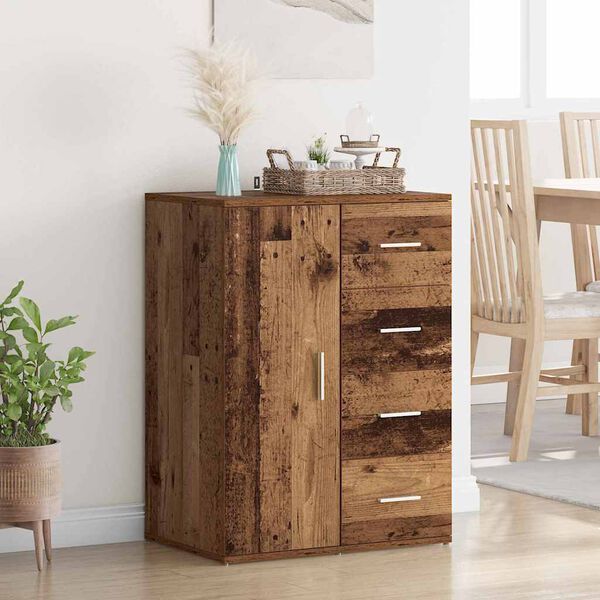 vidaXL Sivupöytä Vanha Puu 59 x 39 x 80 cm Tekninen puu