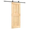 vidaXL Liukuovi Luonnollinen ja musta 80 x 210 cm Massiivinen m&auml;nty