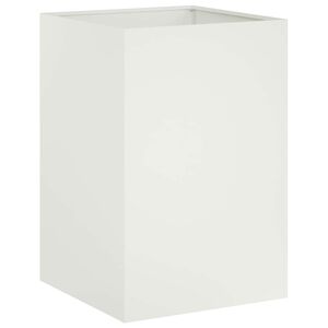 vidaXL Puutarha ruukku valkoinen 40 x 40 x 75 cm Kylm&auml;valssattu ter&auml;s