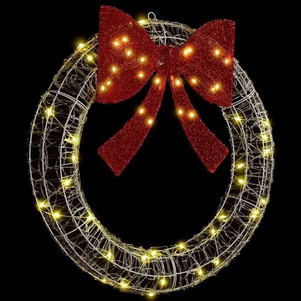 vidaXL Kranssi L&auml;mmin valkoinen 76 x 8.5 x 76 cm Akryyli