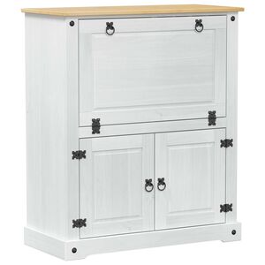 vidaXL Viinikaappi Valkoinen 97 x 45 x 114 cm Massiivinen m&auml;nty
