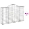 vidaXL Kaarevat kivikorit 18 kpl 200x30x120/140 cm galvanoitu rauta