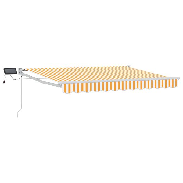 vidaXL K&auml;sik&auml;ytt&ouml;inen vet&auml;ytyv&auml; markiisi LED-valoilla 3,5 x 2,5 m