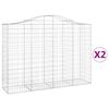 vidaXL Kaarevat kivikorit 2 kpl 200x50x140/160 cm galvanoitu rauta