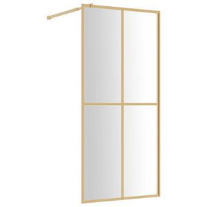 vidaXL Walk-in suihkun sein&auml;ke kirkas ESG-lasi kulta 80x195 cm