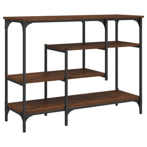 vidaXL Konsolip&ouml;yt&auml; hyllyill&auml; ruskea tammi 100x35x75 cm