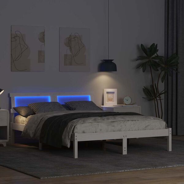 vidaXL S&auml;ngyn runko Valkoinen 4FT Small Double Massiivinen m&auml;nty