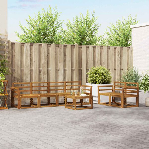 vidaXL Ulkosohvakokoelma 7 pcs Luonnollinen Tihe&auml; akasiapuu