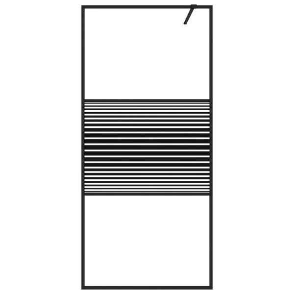 vidaXL Walk-in suihkusein&auml;ke musta 90x195 cm kirkas ESG-lasi