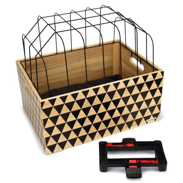 Beeztees Puinen koiran kuljetuslaatikko polkupy&ouml;r&auml;&auml;n kuviolla