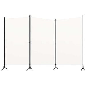 vidaXL 3-paneelinen tilanjakaja valkoinen 260x180 cm kangas