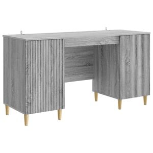vidaXL P&ouml;yt&auml; hyllyll&auml; Harmaa sonoma 142,5 x 50 x 75 cm Tekninen puu
