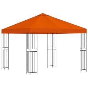 vidaXL Huvimaja 3 x 3 m Oranssi Polyesteri ja ter&auml;s 190 gsm