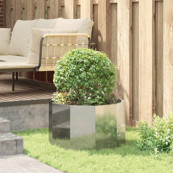 vidaXL Kukkalaatikko Hopea 60 x 60 x 35 cm Galvanoitu teräs