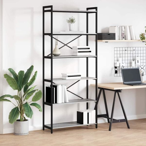 vidaXL Kirjahylly Harmaa sonoma 40 x 30 x 85 cm Tekninen puu