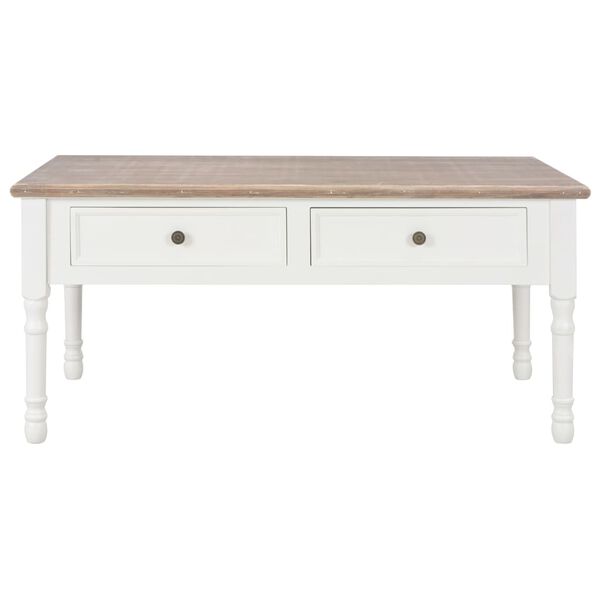 vidaXL Sohvap&ouml;yt&auml; valkoinen 100x50x46 cm t&auml;ysi keisaripuu