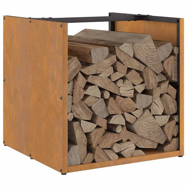 vidaXL Polttopuuteline 40x40x40 cm S&auml;&auml;nkest&auml;v&auml; ter&auml;s