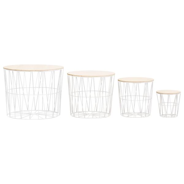 vidaXL Sohvapöytä 4 kpl valkoinen