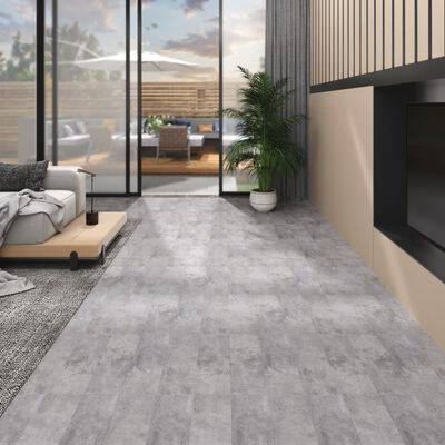 vidaXL PVC lattialankku ei-itsekiinnittyvä 5,26 m² 2 mm sementinruskea