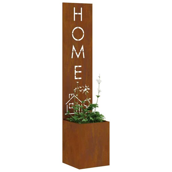 vidaXL Puutarhan yksityisyyden verho Viivakuvio Ruosteinen 32 x 140 cm