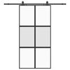 vidaXL liukuovi laitteistosarjalla musta 102,5x205 cm karkaistu lasi