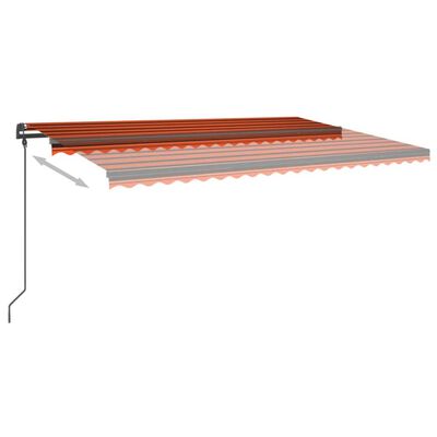 vidaXL Manuaalisesti kelattava markiisi LED-valot 5x3 m oranssi/ruskea